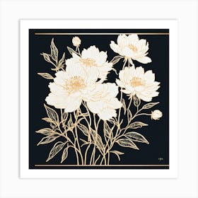 White Peonies Art Print