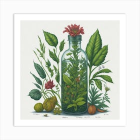 Style Botanical Illustration In Colored Pencil 8 Art Print