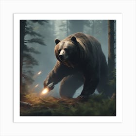 Bear In The Woods 27 Art Print