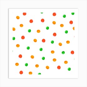 Dots Green Orange Art Print