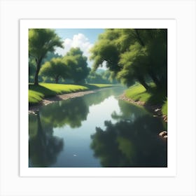 River In The Forest 42 Art Print