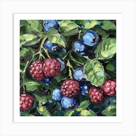 Blueberries Fairycore Painting 2 Art Print