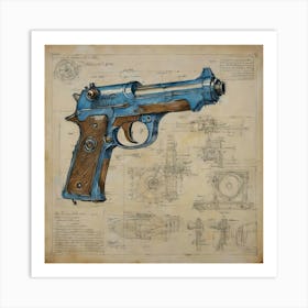 alt: Gun Blueprints 3 Art Print