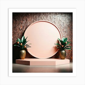 Round Frame With Palms Art Print