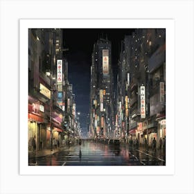 City At Night 1 Art Print