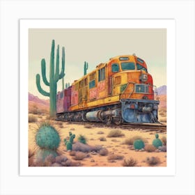 Train In The Desert Art Print