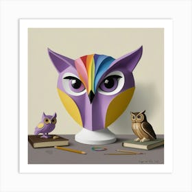 Rainbow Owl Art Print