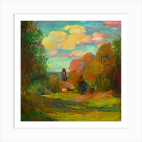 Autumn In The Village Art Print