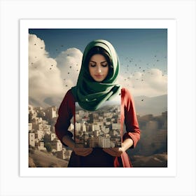 Portrait Of A Woman Holding A Book Art Print