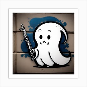 Ghost With A Gun 3 Art Print