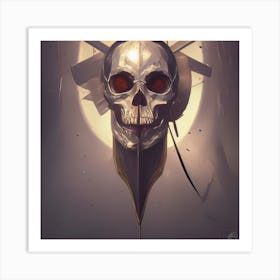 Skull With Swordsq Art Print