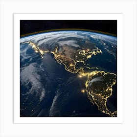 Earth At Night 27 Art Print