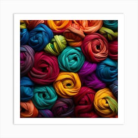 Colorful Yarn Background Art Print