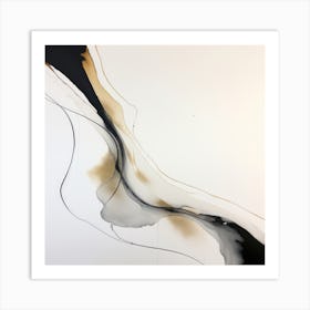 Black Gold Splash Waves 2 Art Print