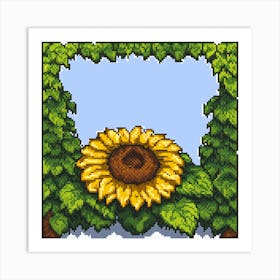 Sunflower Pixel Art Art Print