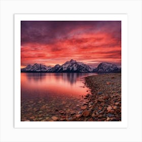 Sunset At Grand Teton Art Print