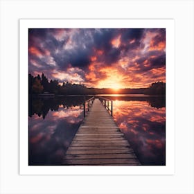 Dock At Sunset Art Print