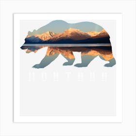 Montana Bear With Glacier National Park Lake Image Souvenir Art Print