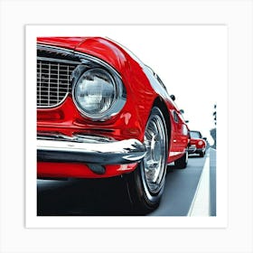 Red Vintage Old Speed Traffic Light Transportation Front Black Vehicle Luxury Car Wheel (1) Art Print