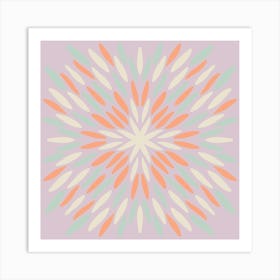 Petal Burst - pastel pink and peach Art Print