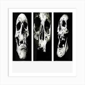 3 Skulls Funny Horror X Ray Halloween Skeleton Shirt Men Art Print