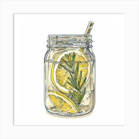 Water In A Mason Jar Art Print