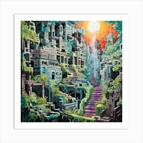 Pixel City Art Print