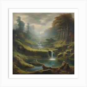 Mossy pool Art Print