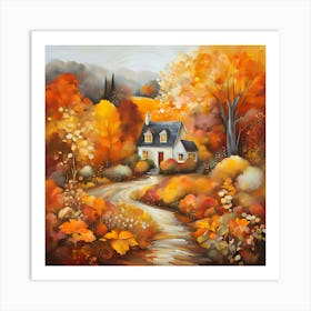 Country House In Autumn Art Print