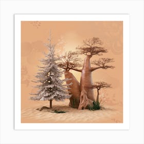 Baobab Trees In The Desert Art Print