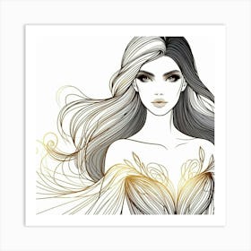 A lady Art Print