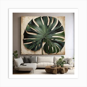 Large Monstera leaf 7 Art Print