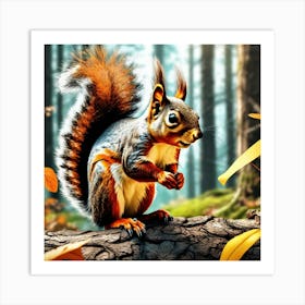 Squirrel In The Forest 396 Art Print