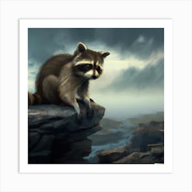 Raccoon thinking about life Art Print