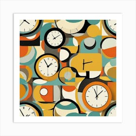 Triangle Geometric Clock Booble Marble Clock Frida Kahlo Clock Prismfold Clock Karma That Goes Around, Comes Around Circle Quote Clock Lucky Cat Clock (2) Art Print