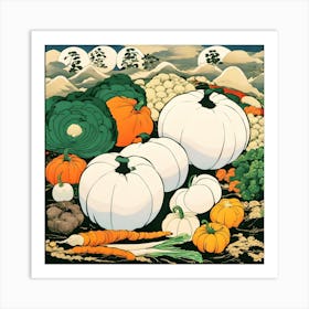 Pumpkins In The Garden Art Print