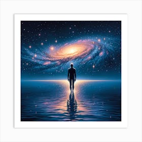 Man Standing In The Water Art Print