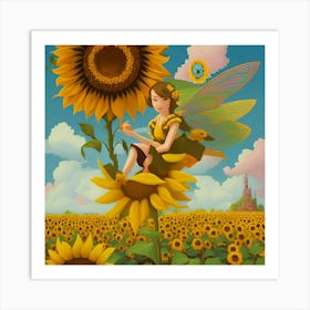 Sunflower Fairy Art Print