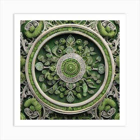 Green Ornate Frame Art Print