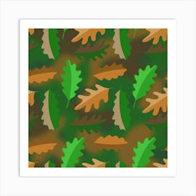 Leaves Foliage Pattern Oak Autumn Art Print