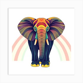 Rainbow Elephant 1 Art Print