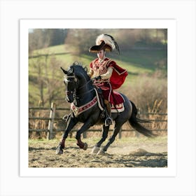 Renaissance Knight On Horseback Art Print