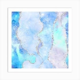 Ocean Glitter Agate Texture 01 1 Art Print