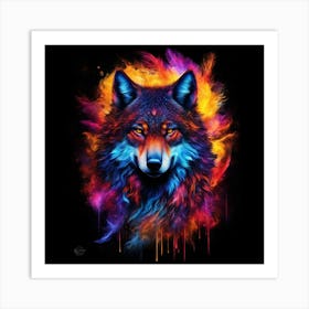 Colored Wolf Art Print