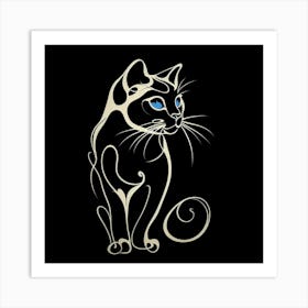 Cat With Blue Eyes 1 Art Print