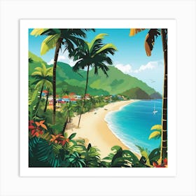 Tropical Beach Art Print