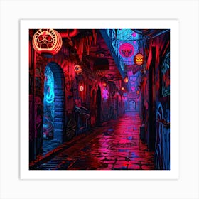 Neon Alley Art Print