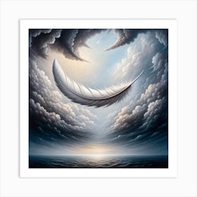 Feather In The Sky Dreamscape Art Print