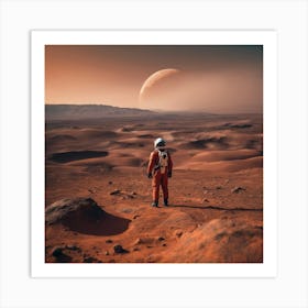 Astronaut On Mars 4 Art Print