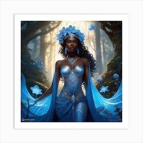 Blue Goddess Art Print